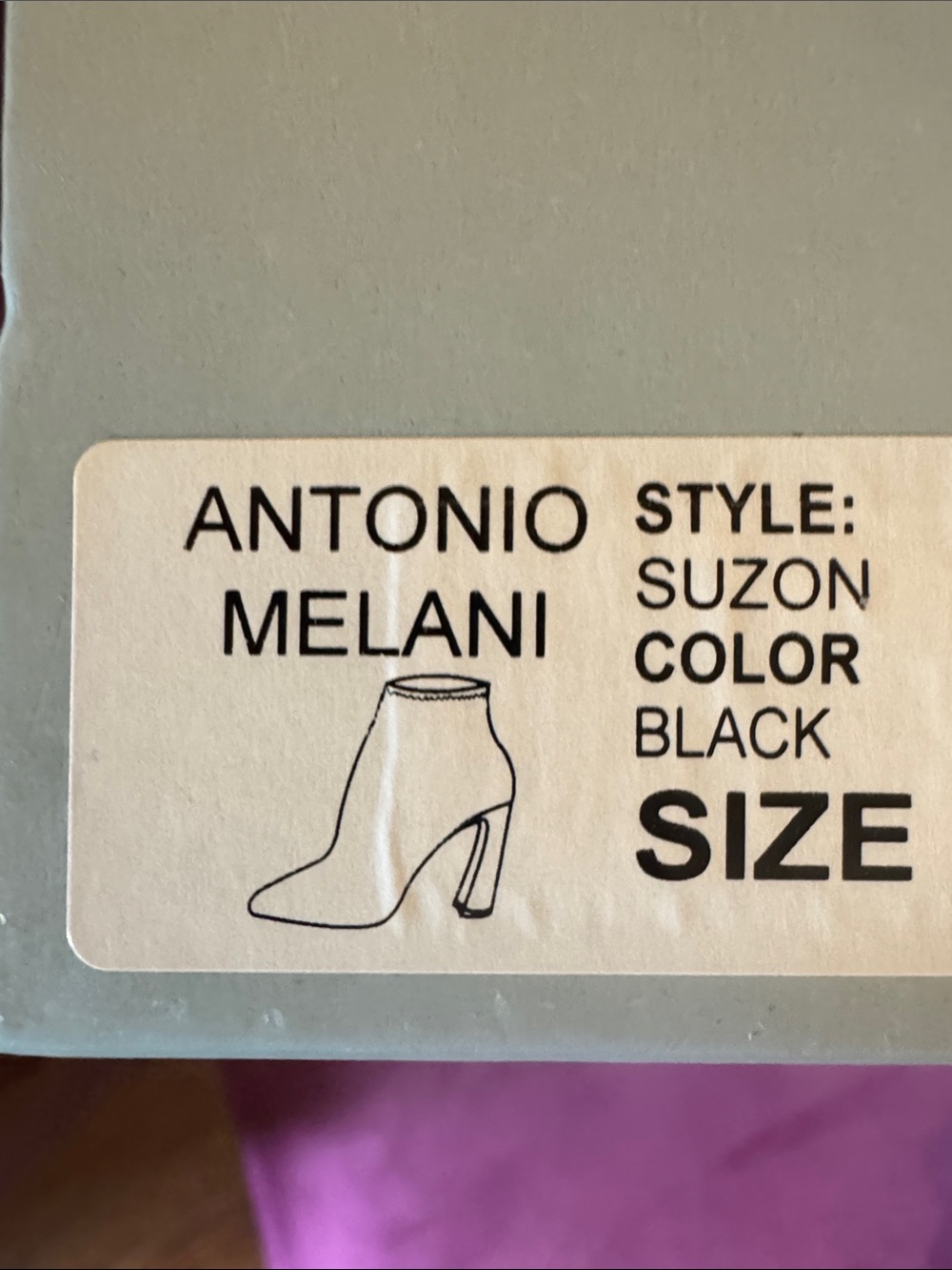 ANTONIO MELANI Black Suede Pointed Toe Ankle Booties Style Suzon size 7.5 - Picture 10 of 13